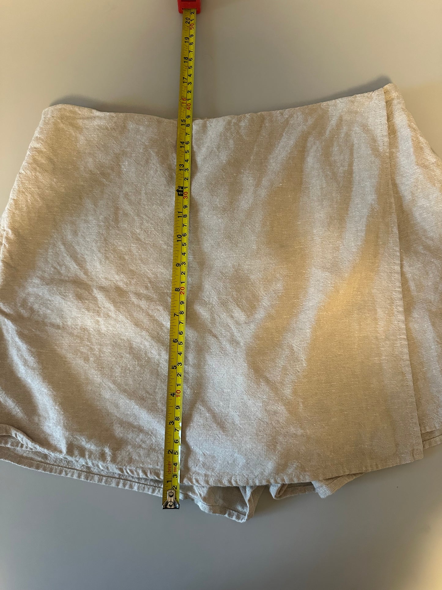 Old Navy Beige Linen Blend Wrap Skort | Size Medium