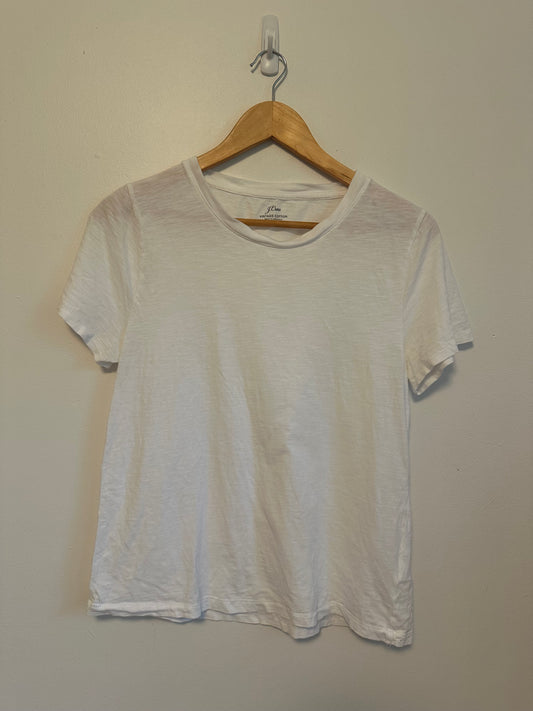 J. Crew Vintage Cotton Crewneck Short Sleeve White T-Shirt | Size Medium