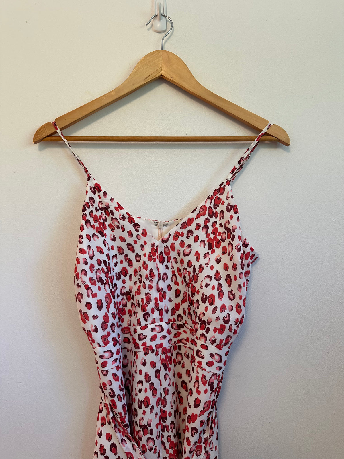Banana Republic Red and Pink Leopard Print Wide Leg Jumpsuit | Size 4