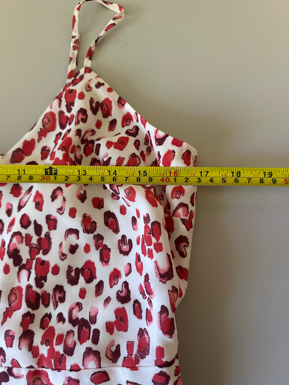 Banana Republic Red and Pink Leopard Print Wide Leg Jumpsuit | Size 4