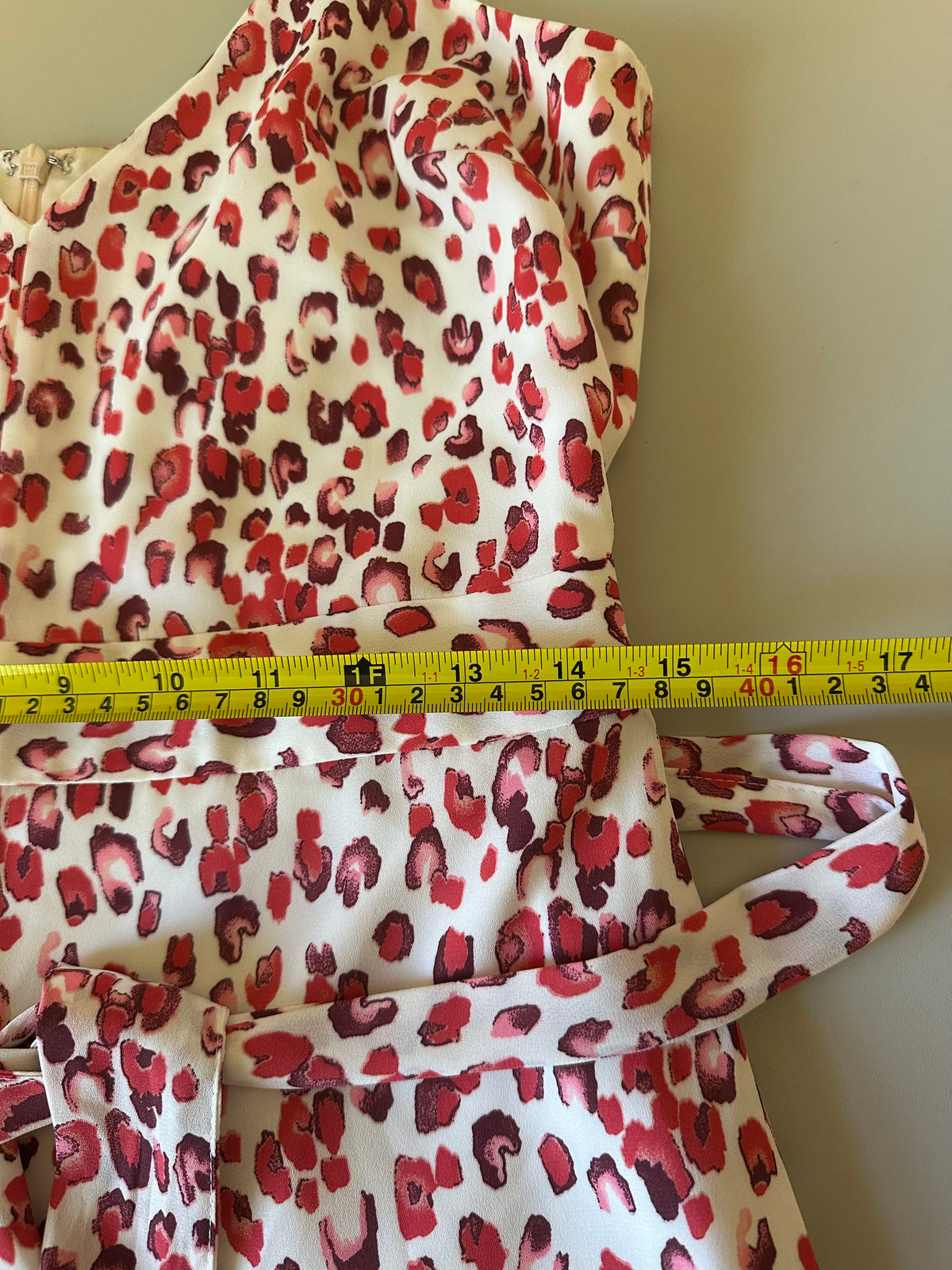Banana Republic Red and Pink Leopard Print Wide Leg Jumpsuit | Size 4
