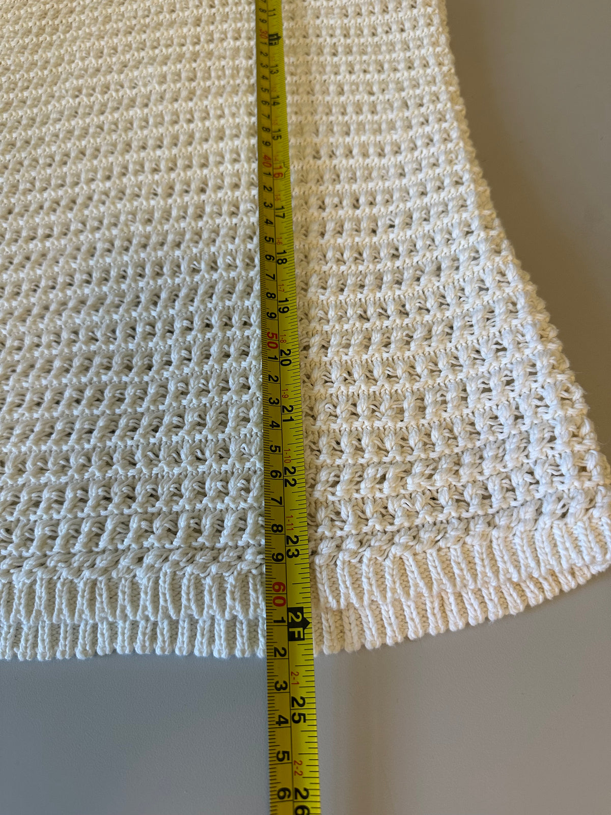 Madewell Ivory Cotton Open Knit Racerback Sweater Tank Top | Size Small