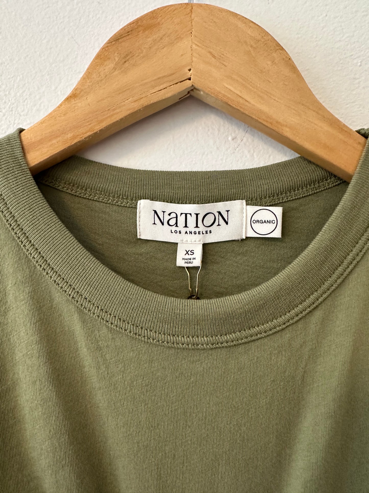 NWT Nation Los Angeles Neve Twist Front Tank Top in Matcha Green | Size XS