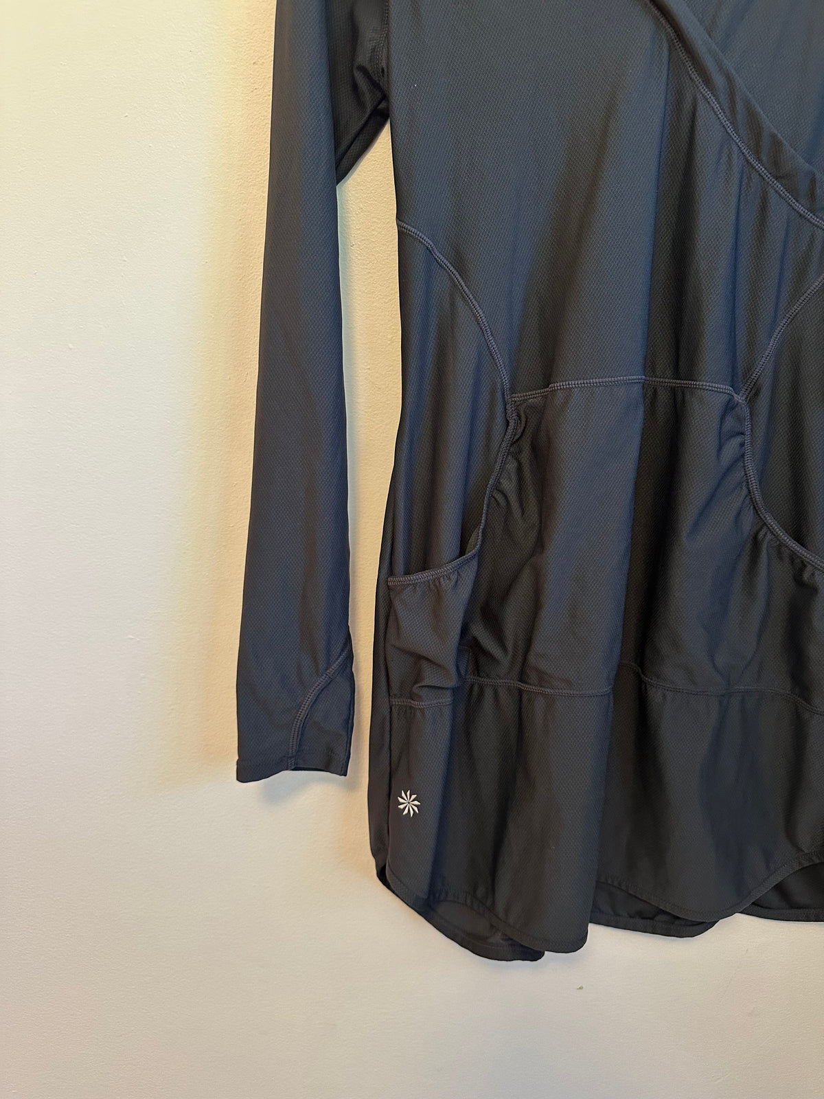 Athleta Gray Long Sleeve Hooded Swim Cover Up Dress with Pockets | Size Small