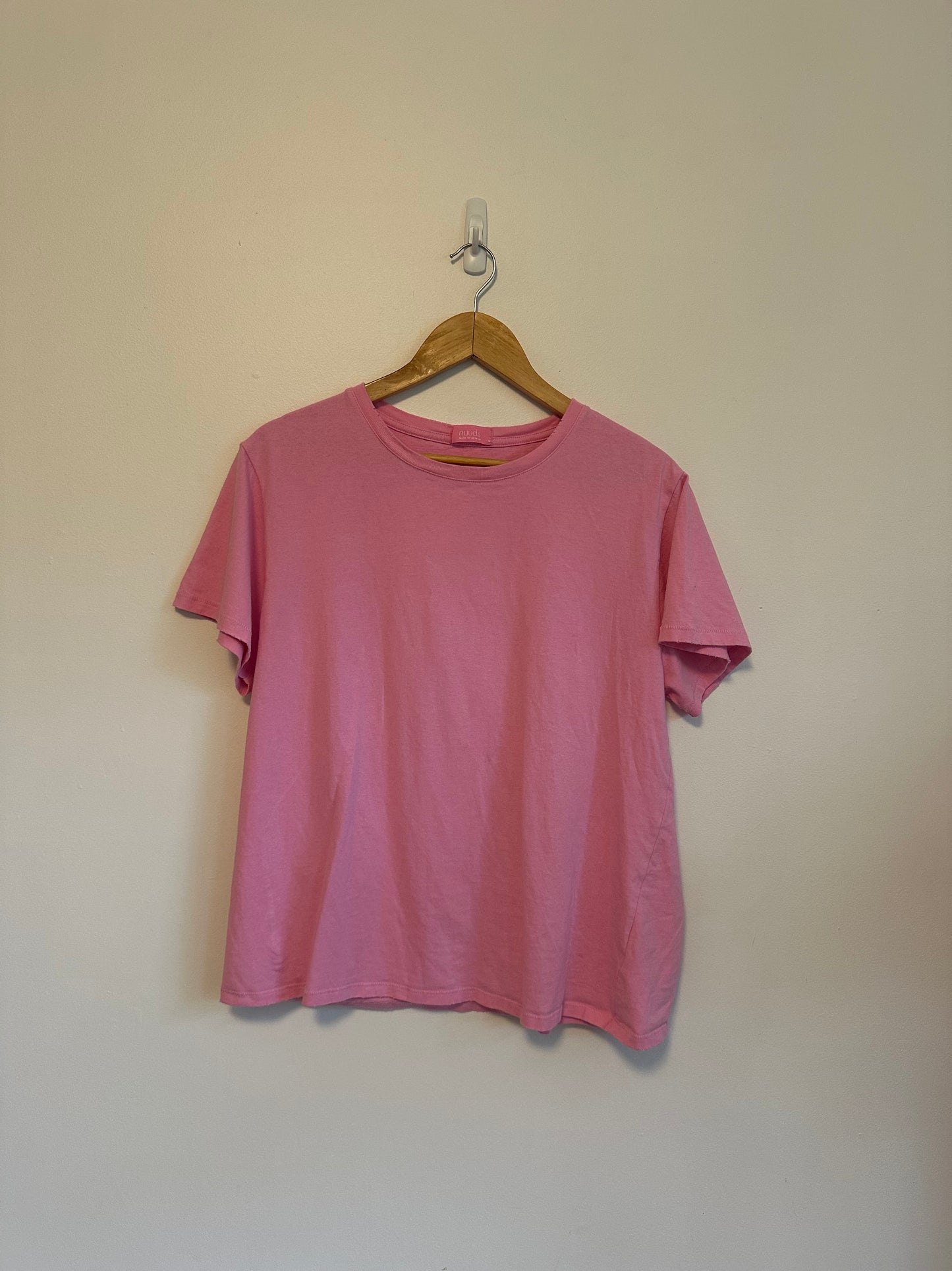 nuuds Cotton Every Day Basic Pink Short Sleeve T-Shirt | Size Medium