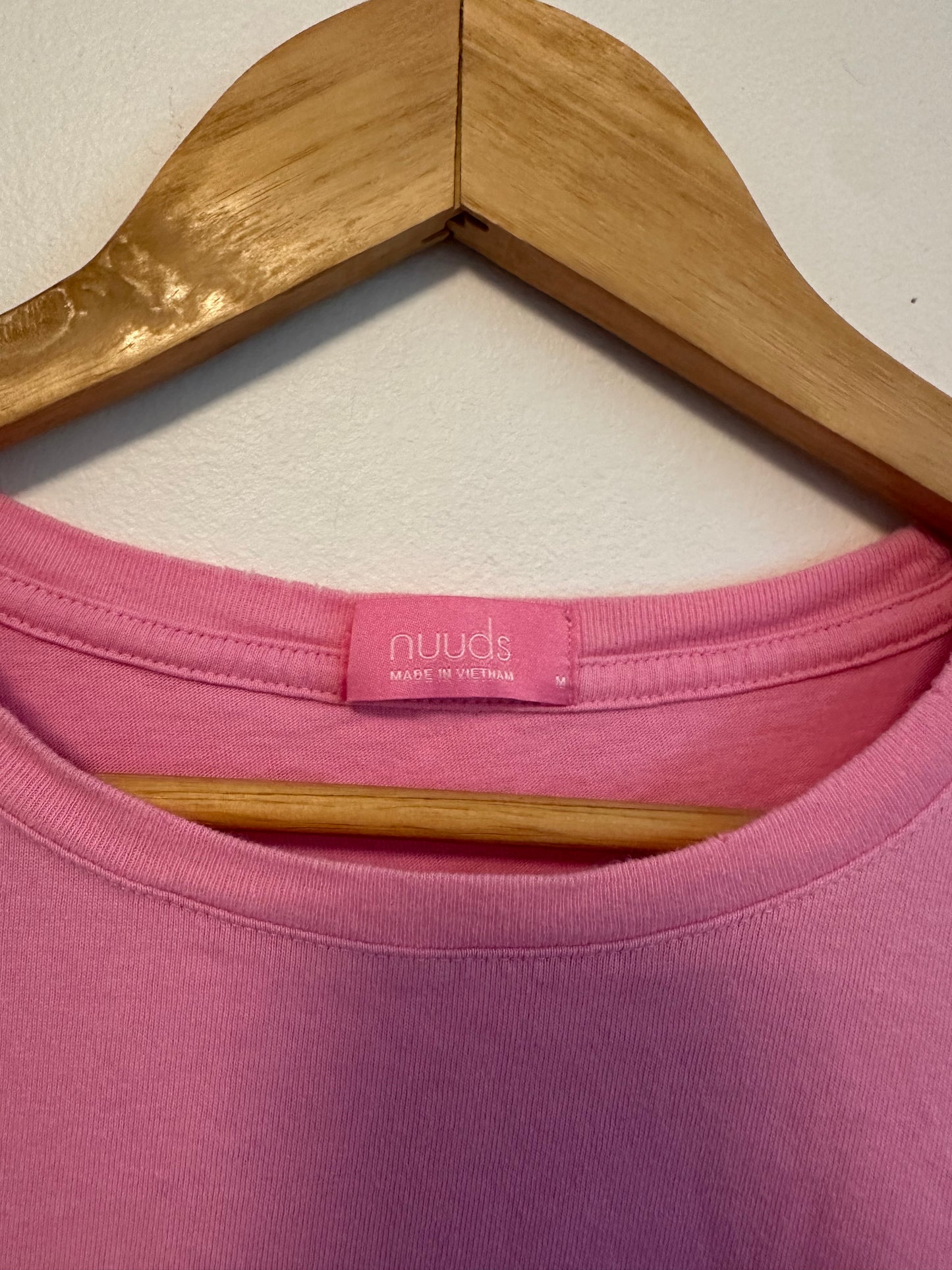 nuuds Cotton Every Day Basic Pink Short Sleeve T-Shirt | Size Medium