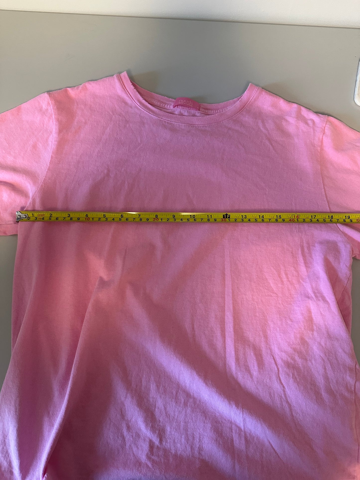 nuuds Cotton Every Day Basic Pink Short Sleeve T-Shirt | Size Medium