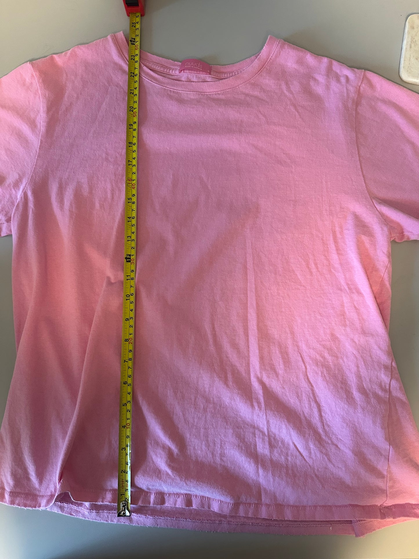 nuuds Cotton Every Day Basic Pink Short Sleeve T-Shirt | Size Medium