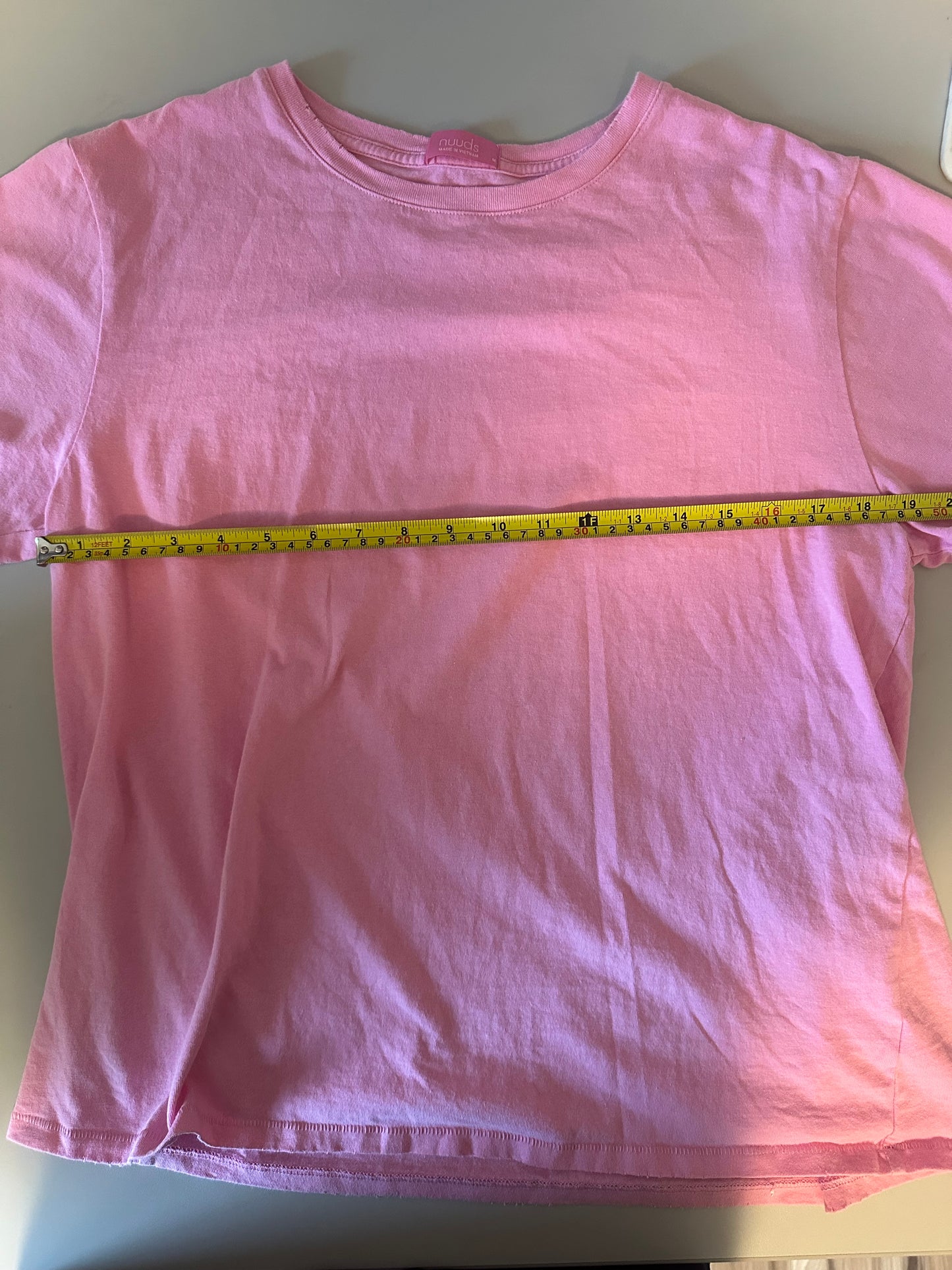 nuuds Cotton Every Day Basic Pink Short Sleeve T-Shirt | Size Medium