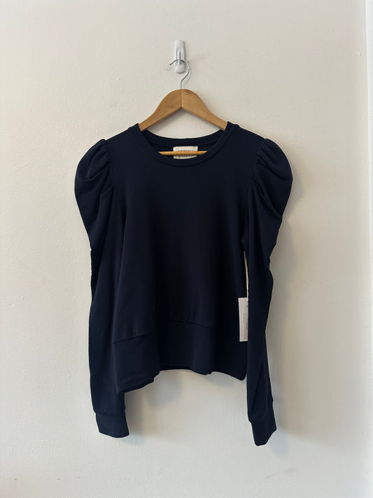NWT Fifteen Twenty Navy Blue Puff Sleeve Long Sleeve Top | Size Small