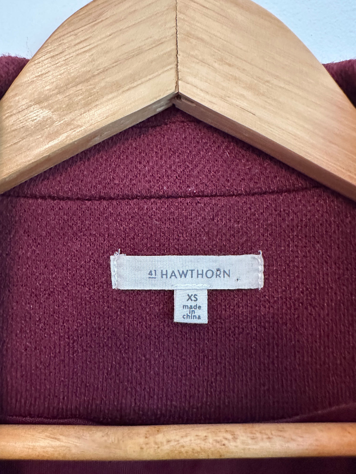 41 Hawthorn Burgundy Knit Blazer Jacket with Elbow Patches | Size XS