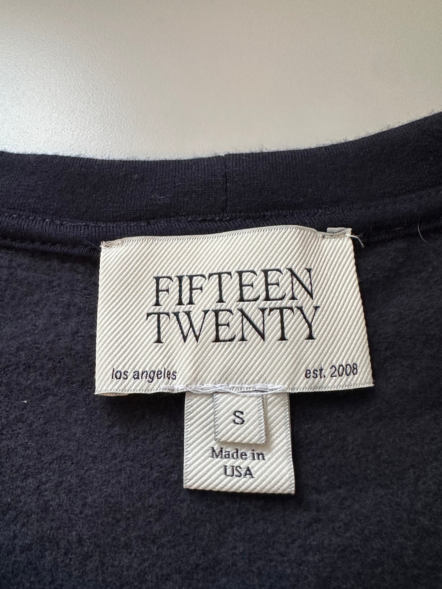 NWT Fifteen Twenty Navy Blue Puff Sleeve Long Sleeve Top | Size Small