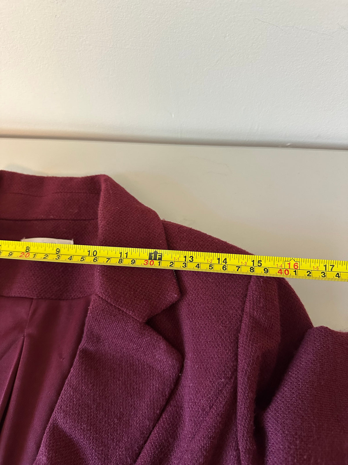 41 Hawthorn Burgundy Knit Blazer Jacket with Elbow Patches | Size XS