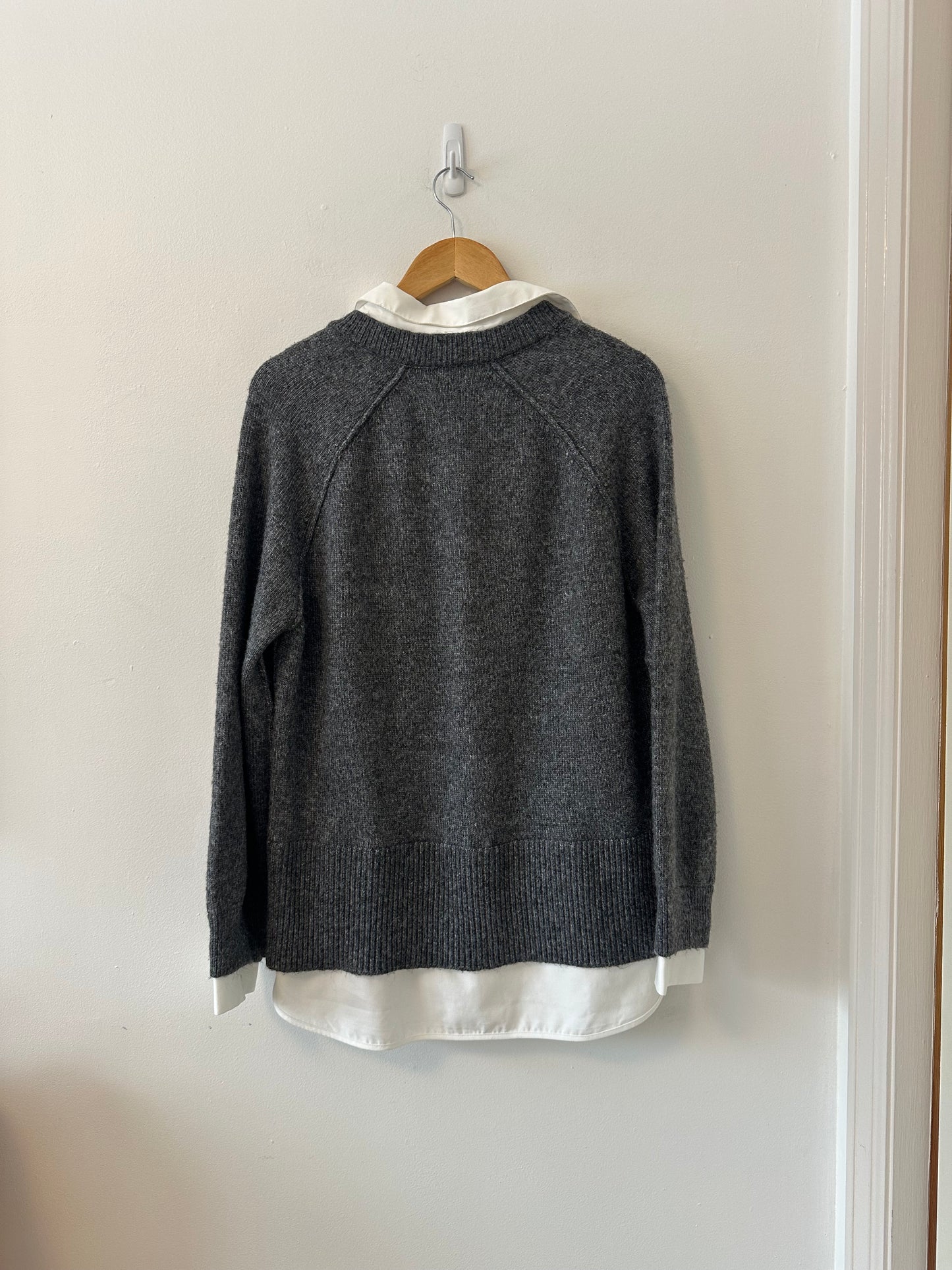 NWT Fifteen Twenty Carrie Mixed Media Sweater in Charcoal Gray | Size Large