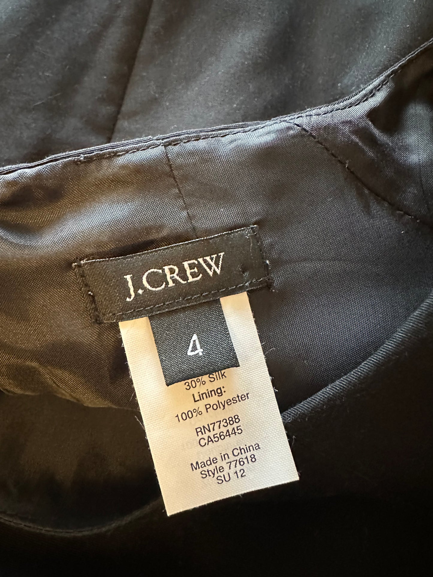 J. Crew Sleeveless Mixed Media Mini Dress in Black | Size 4