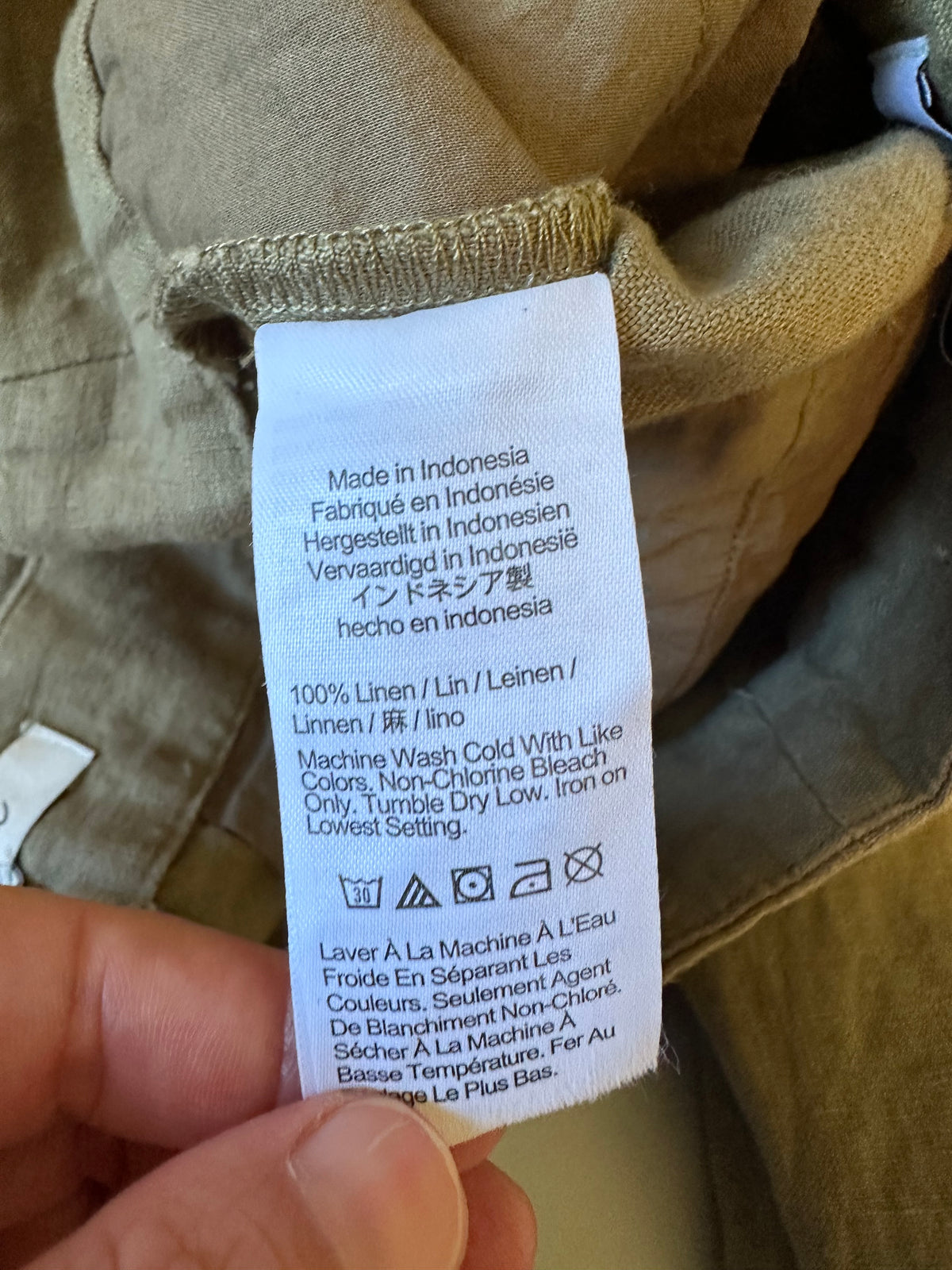 Madewell The Harlow Wide-Leg 100% Linen Olive Green Pants | Size 4P