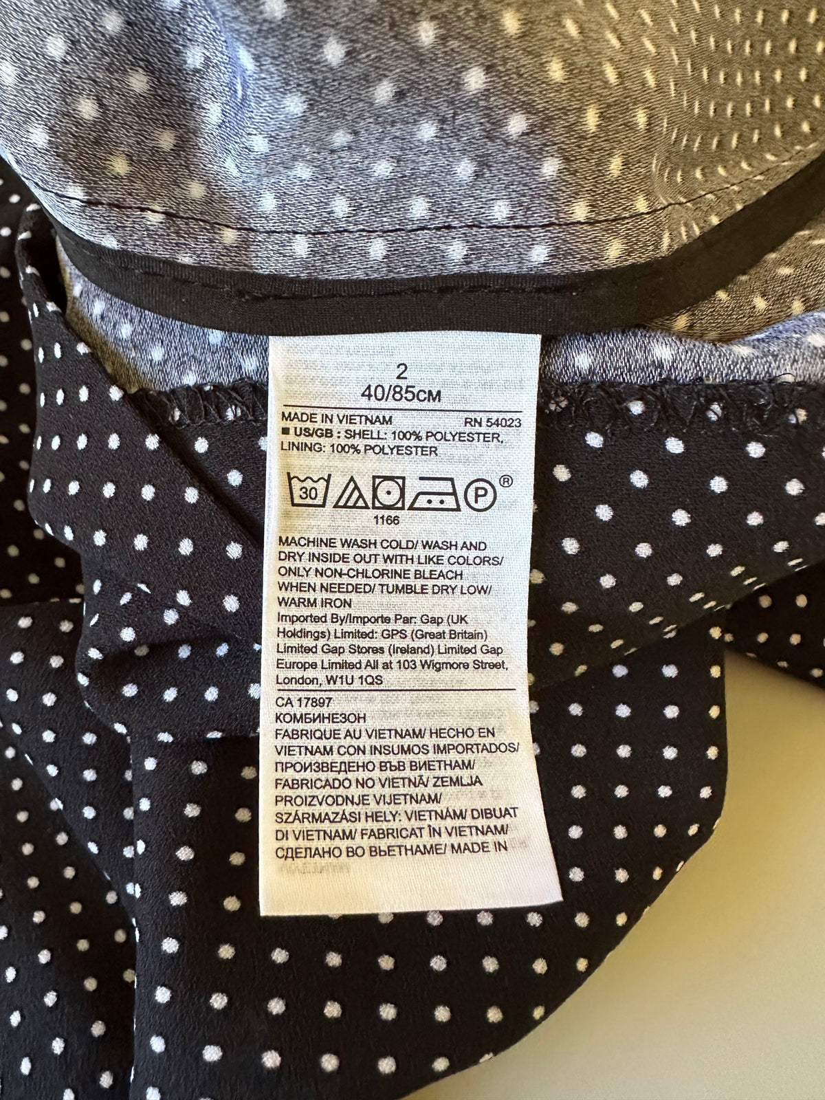 Banana Republic Black Polka Dot V-Neck Wide Leg Jumpsuit with Belt | Size 2