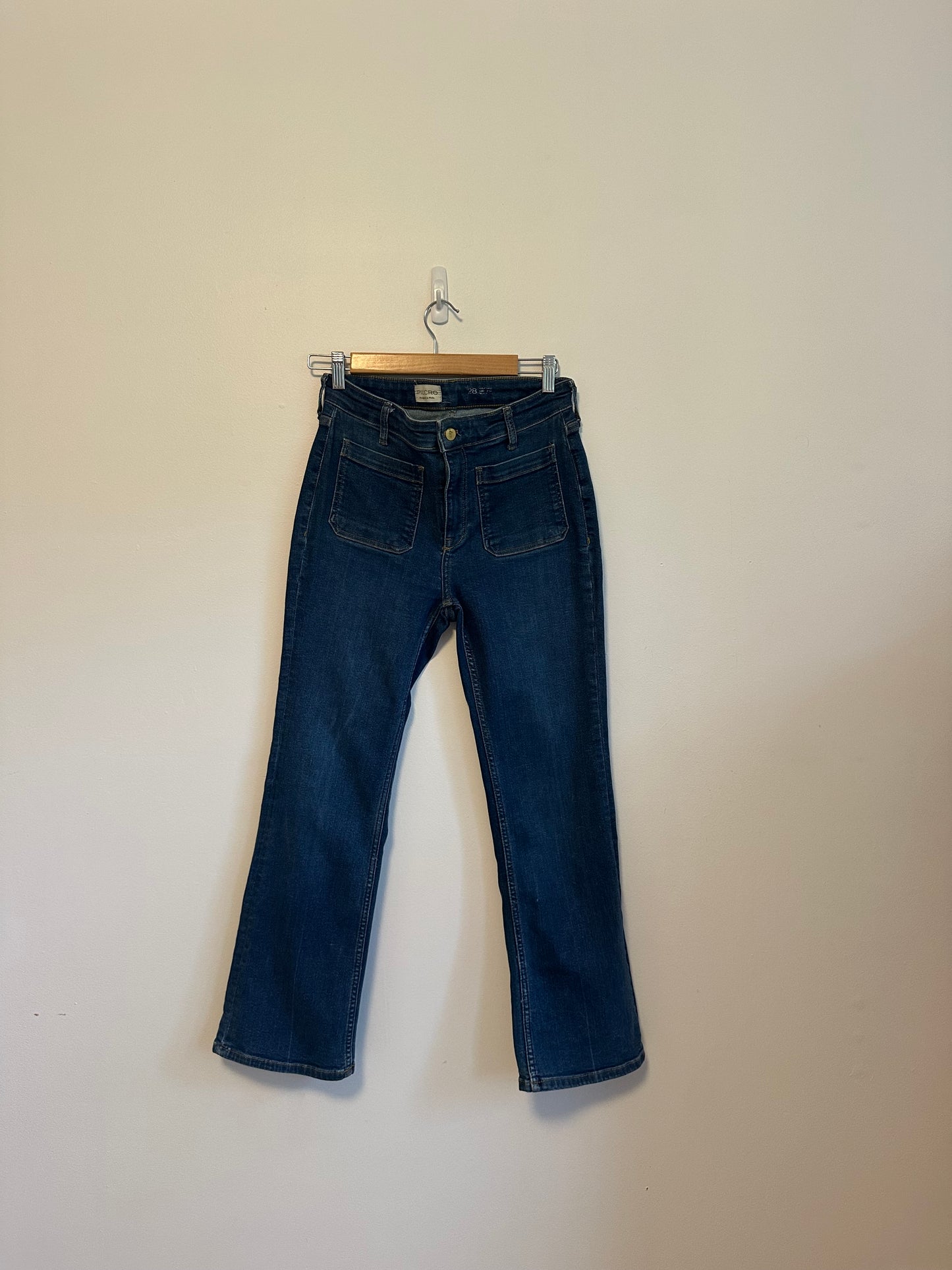 Pilcro Patch Pocket Flare Jeans | Size 28