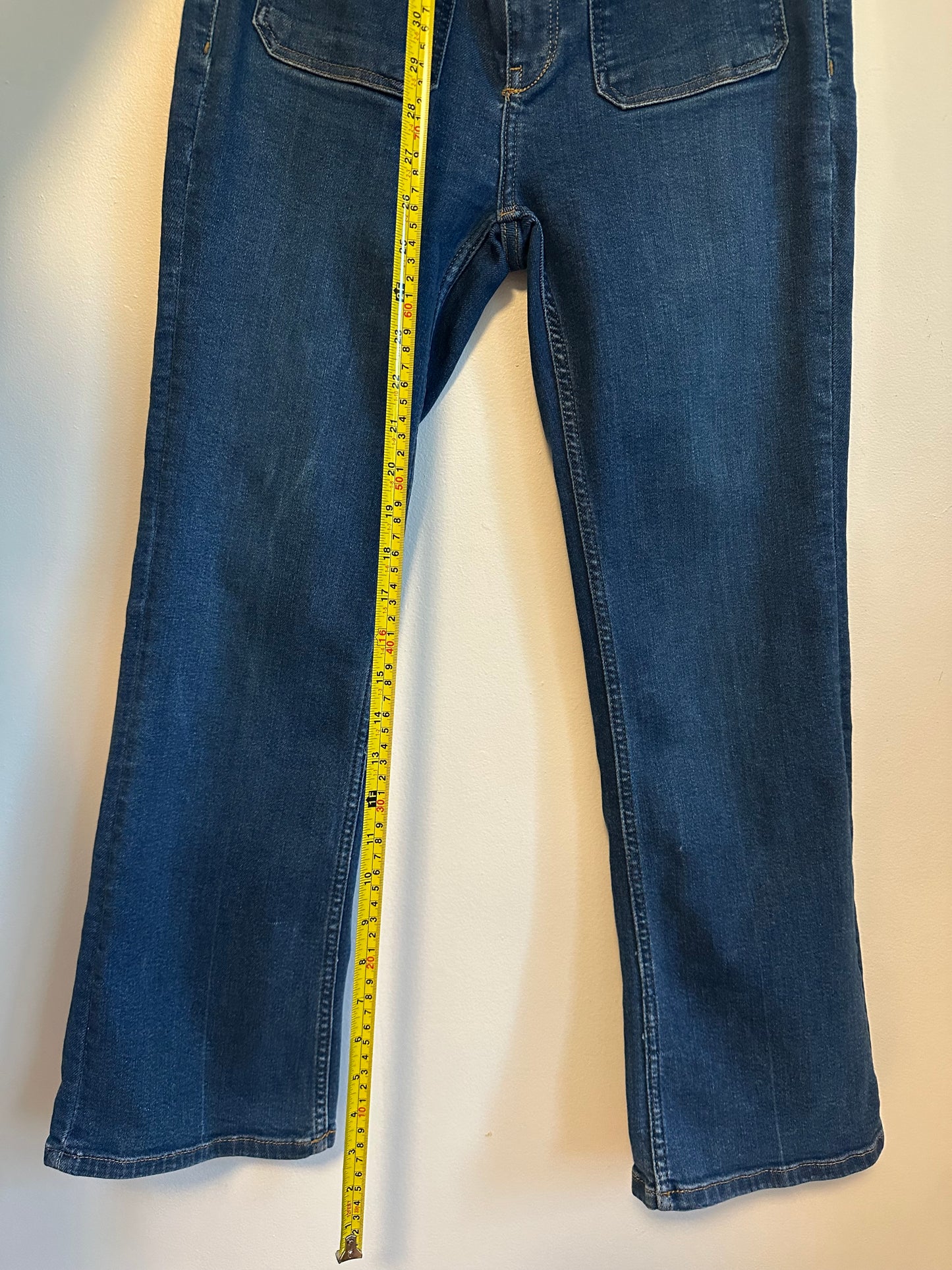Pilcro Patch Pocket Flare Jeans | Size 28