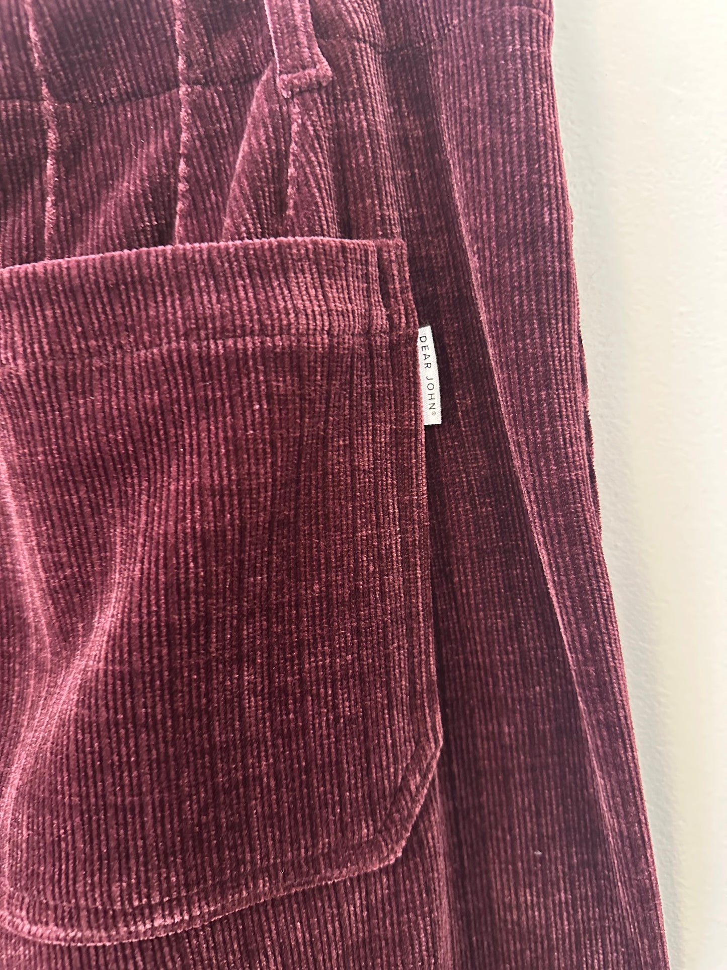 NWT Dear John Wide Leg Patch Pocket Corduroy Pants in Fig | Size 32