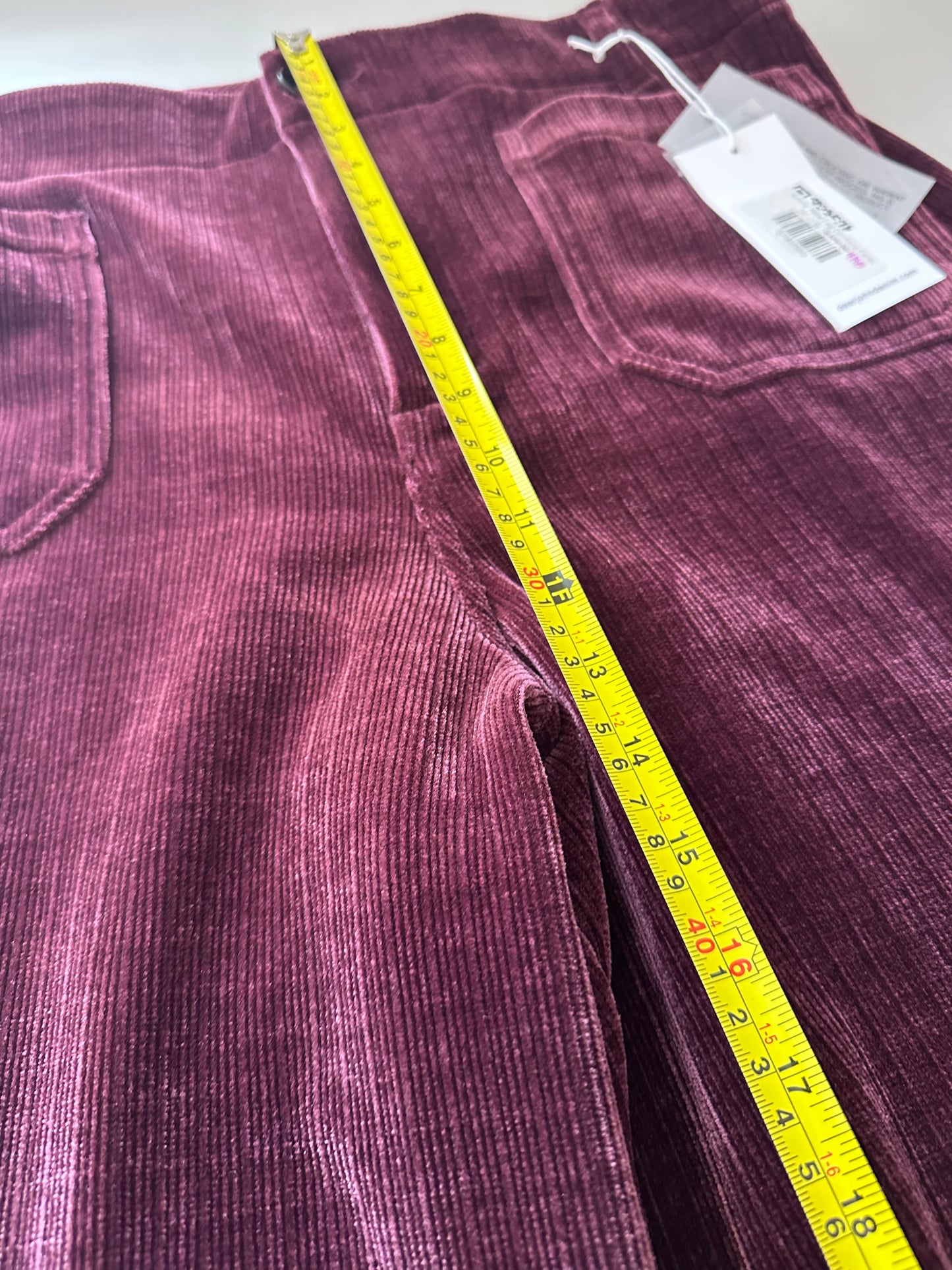 NWT Dear John Wide Leg Patch Pocket Corduroy Pants in Fig | Size 32
