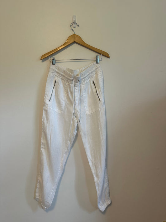 Athleta Cabo White Linen Jogger Pants | Size 6