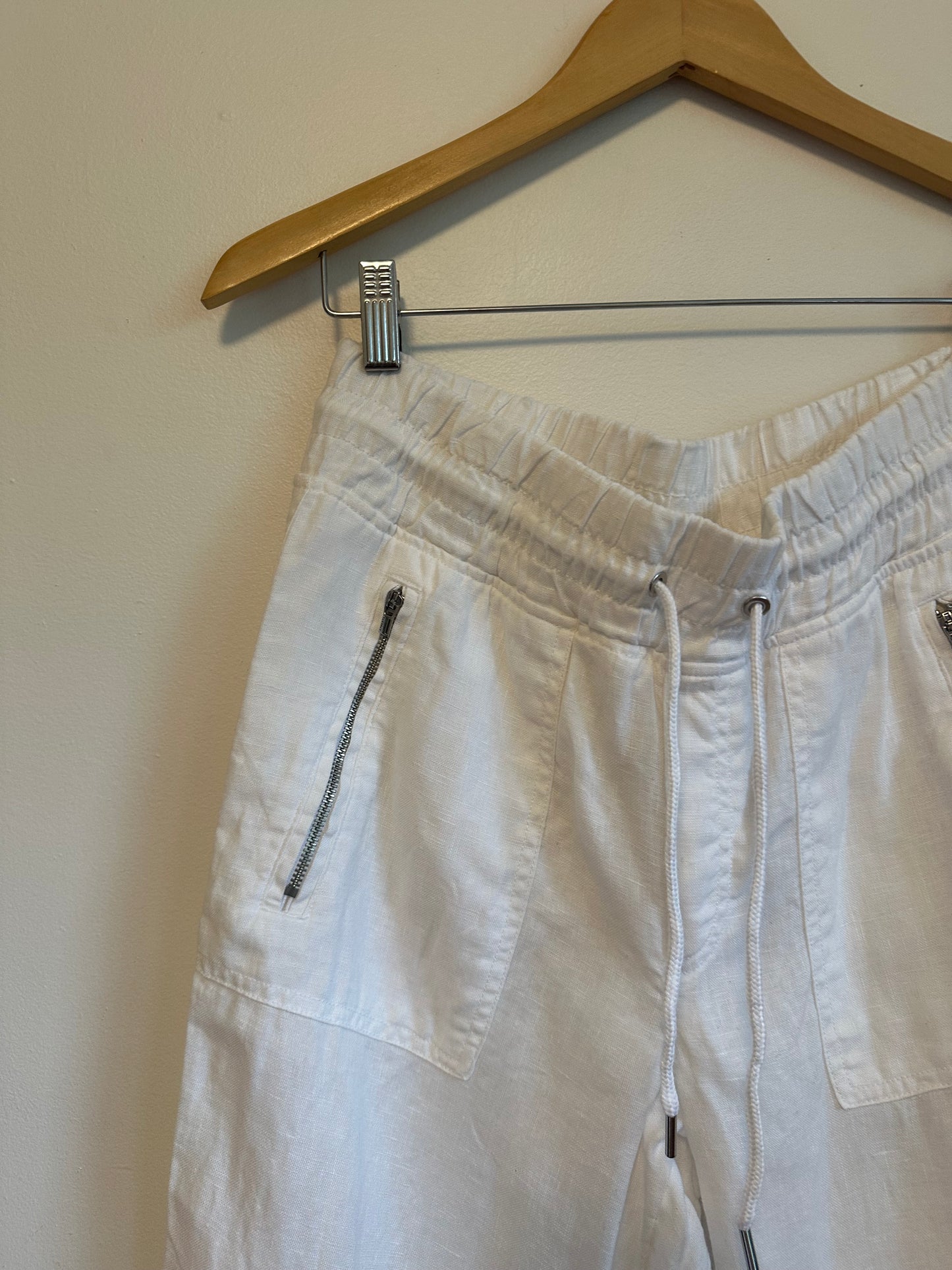 Athleta Cabo White Linen Jogger Pants | Size 6