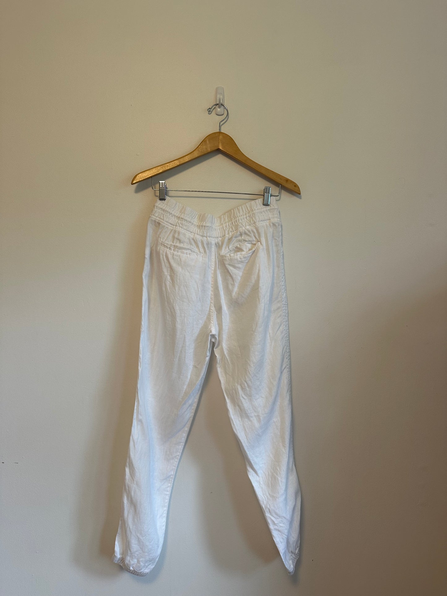 Athleta Cabo White Linen Jogger Pants | Size 6
