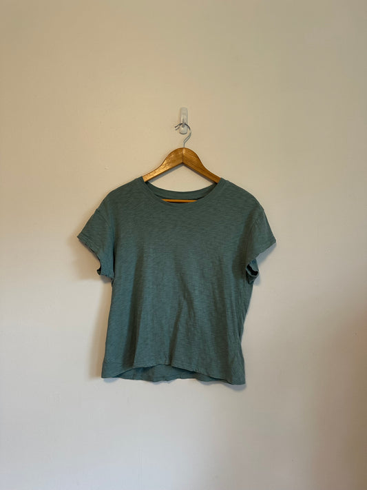Z Supply Slub Knit Short Sleeve Sage Green Crew Neck T-Shirt | Size Medium
