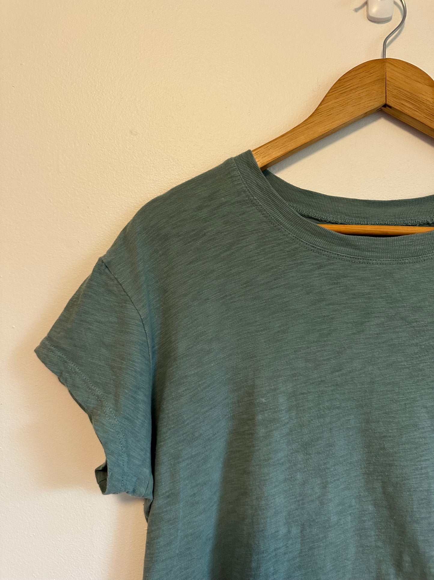 Z Supply Slub Knit Short Sleeve Sage Green Crew Neck T-Shirt | Size Medium