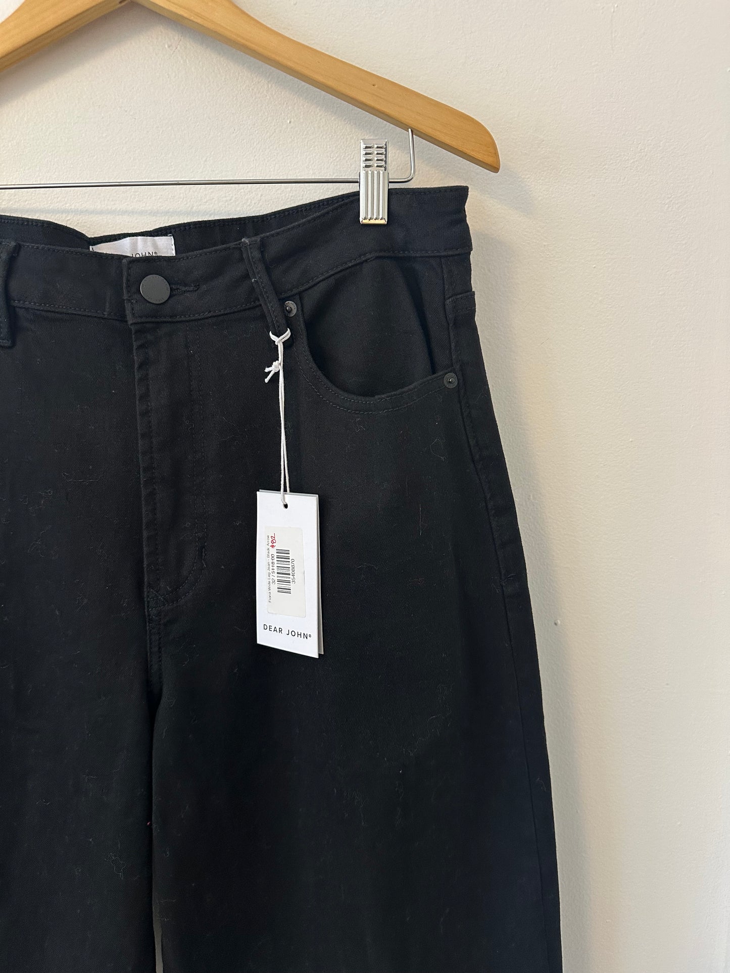 NWT Dear John Denim Fiona Wide Leg Black Jeans | Size 32