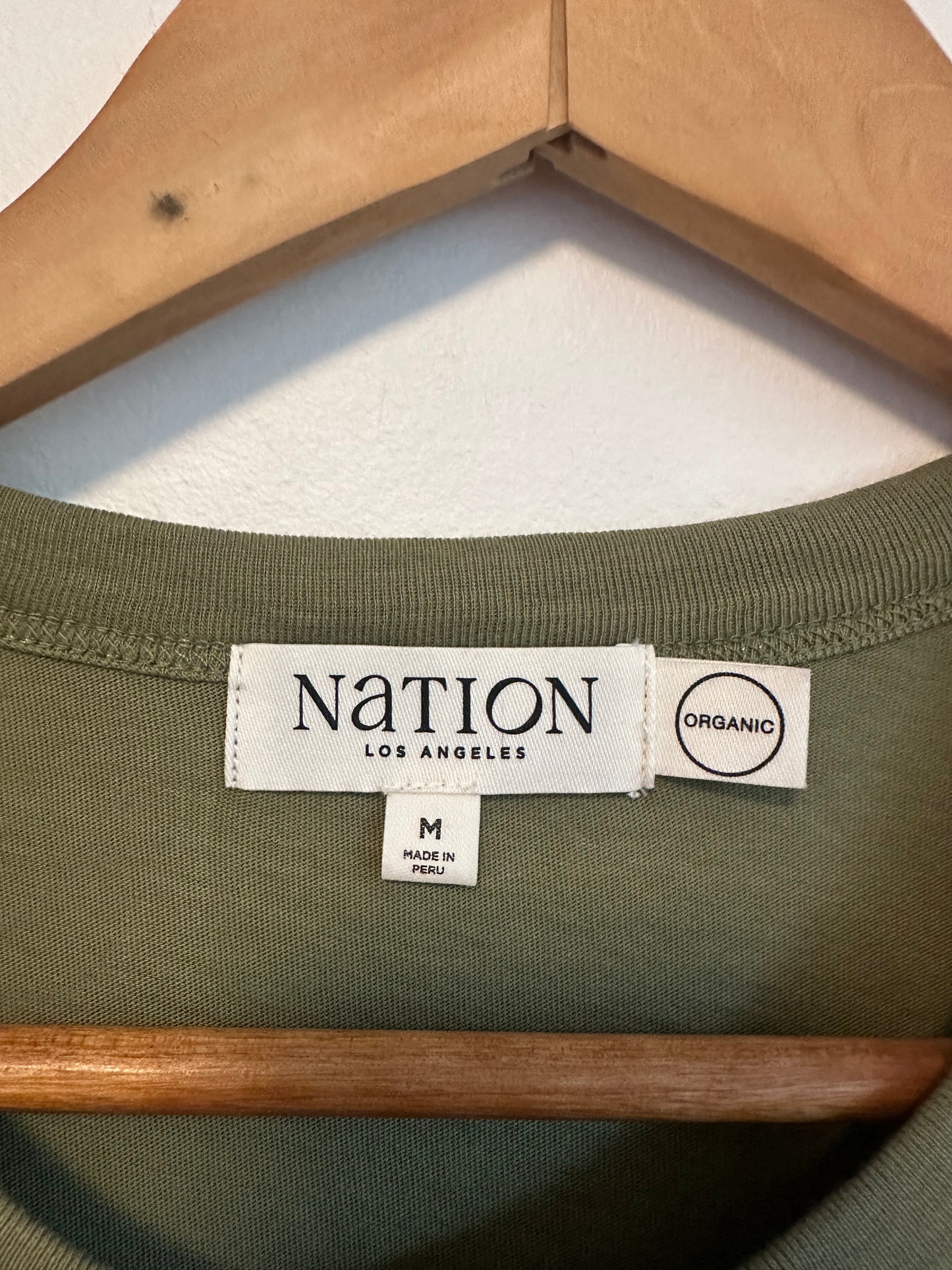 Nation LTD Olive Green Organic Cotton Twist Front Tank Top | Size Medium