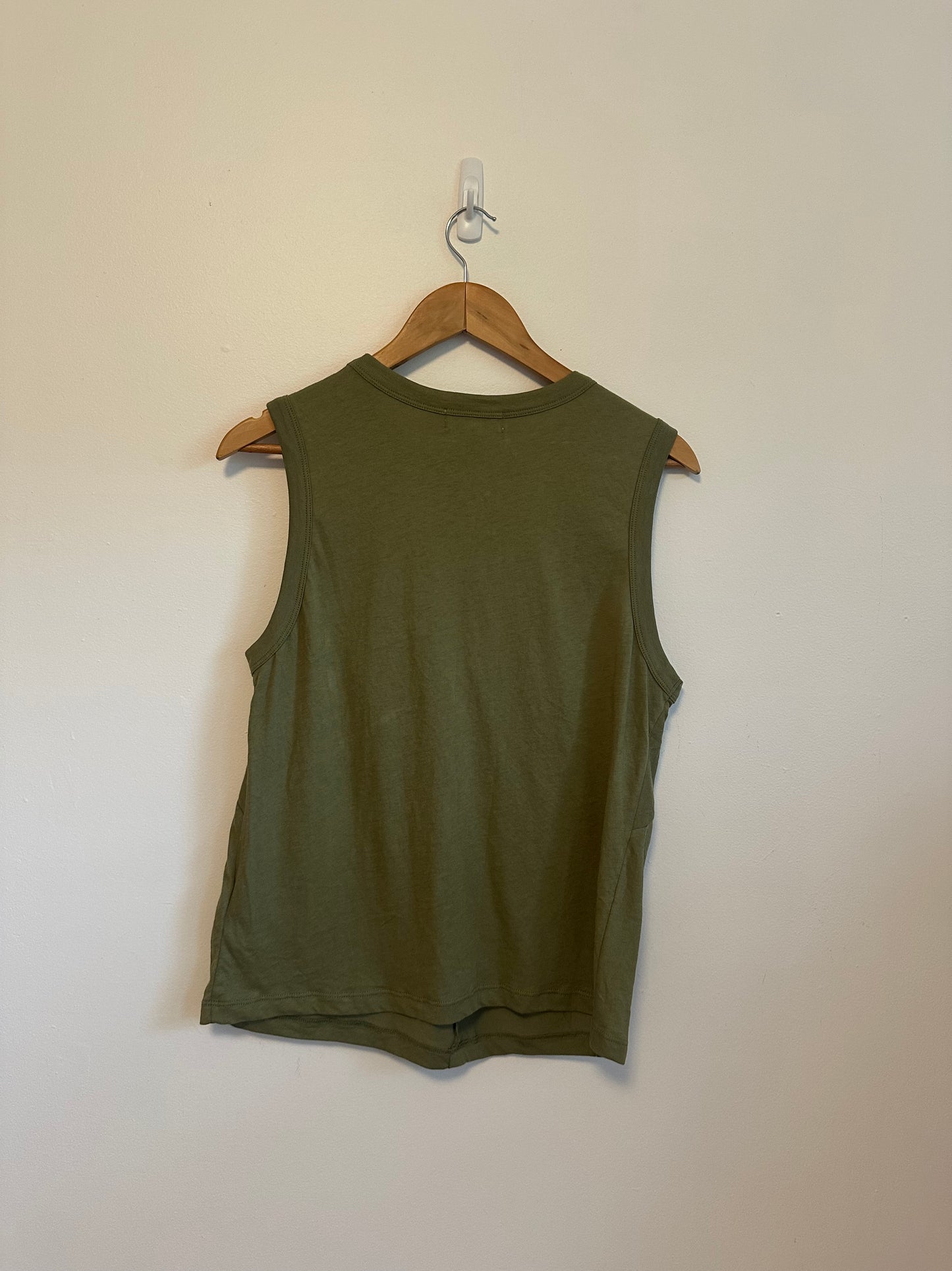 Nation LTD Olive Green Organic Cotton Twist Front Tank Top | Size Medium