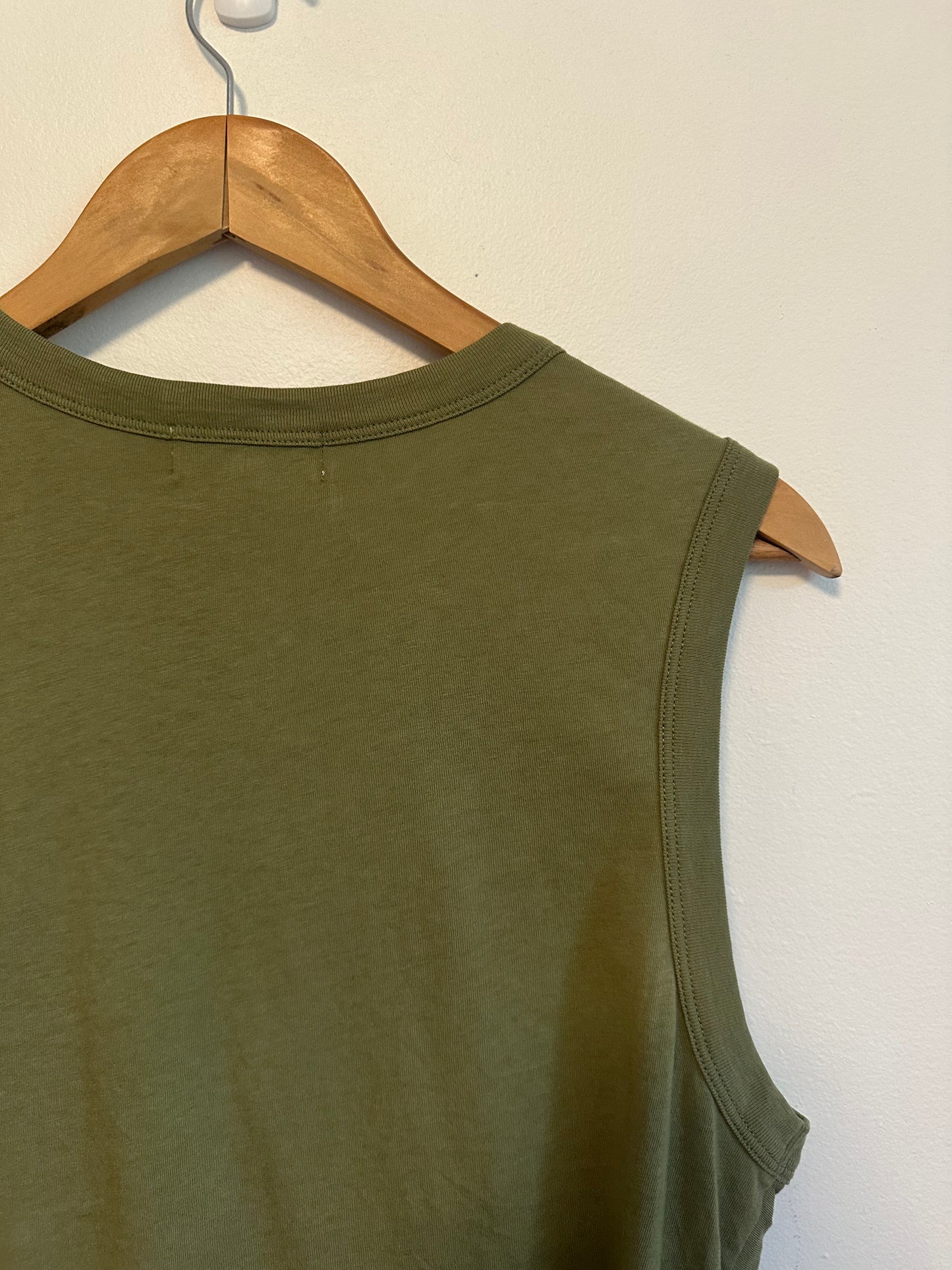 Nation LTD Olive Green Organic Cotton Twist Front Tank Top | Size Medium