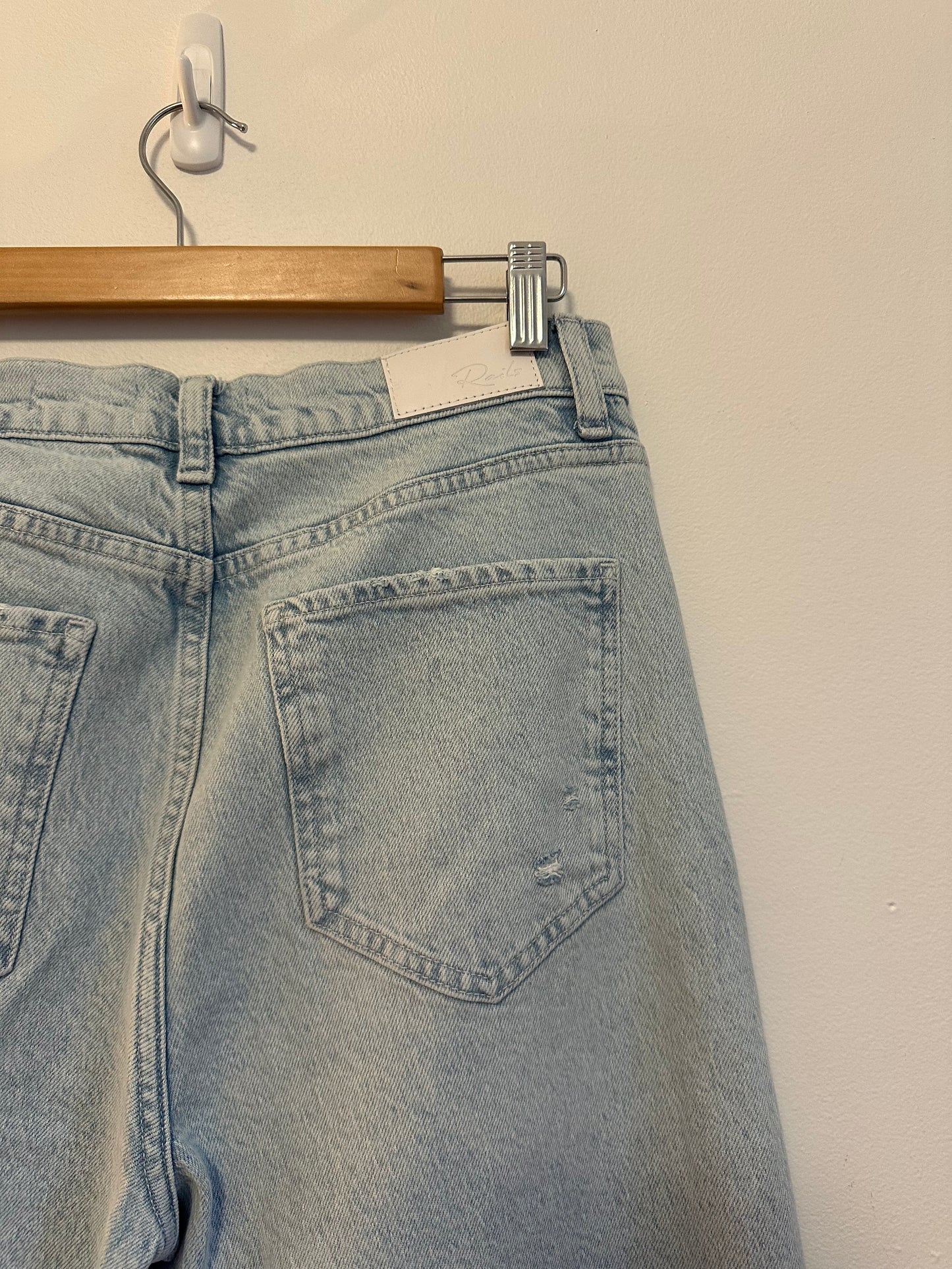 Rails The Getty Crop High Rise Wide Leg Jeans in Light Wash Blue | Size 30