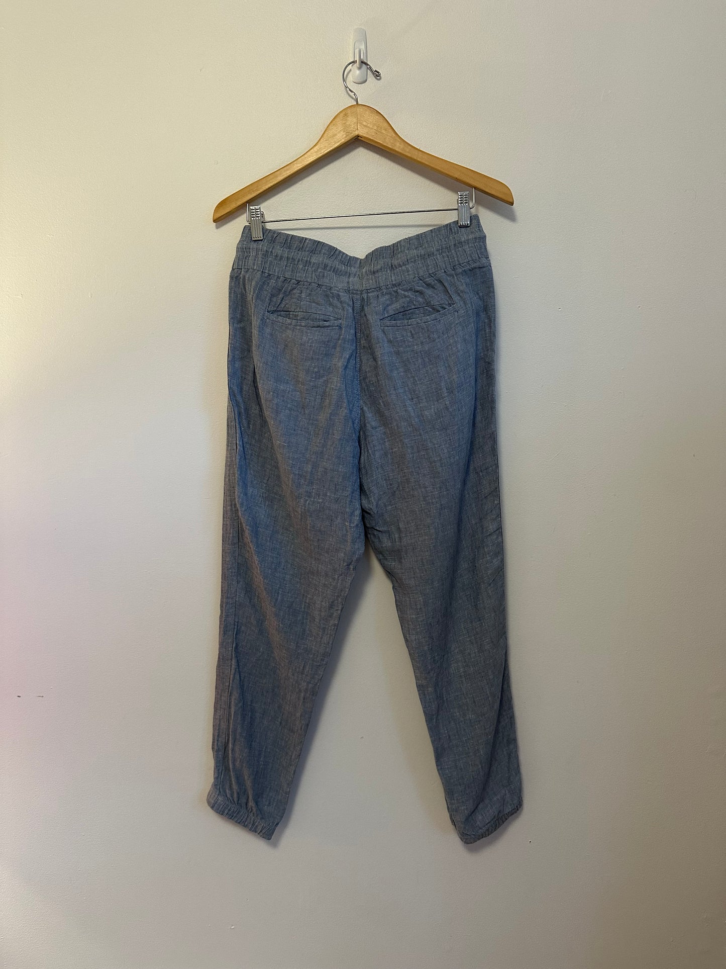 Athleta Cabo Blue Linen Jogger Pants | Size 6
