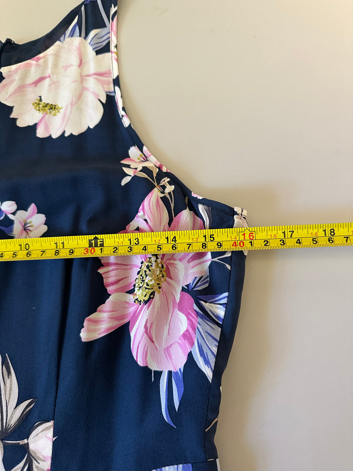 Yumi Kim Navy Blue Floral 100% Silk Maxi Dress | Size Medium