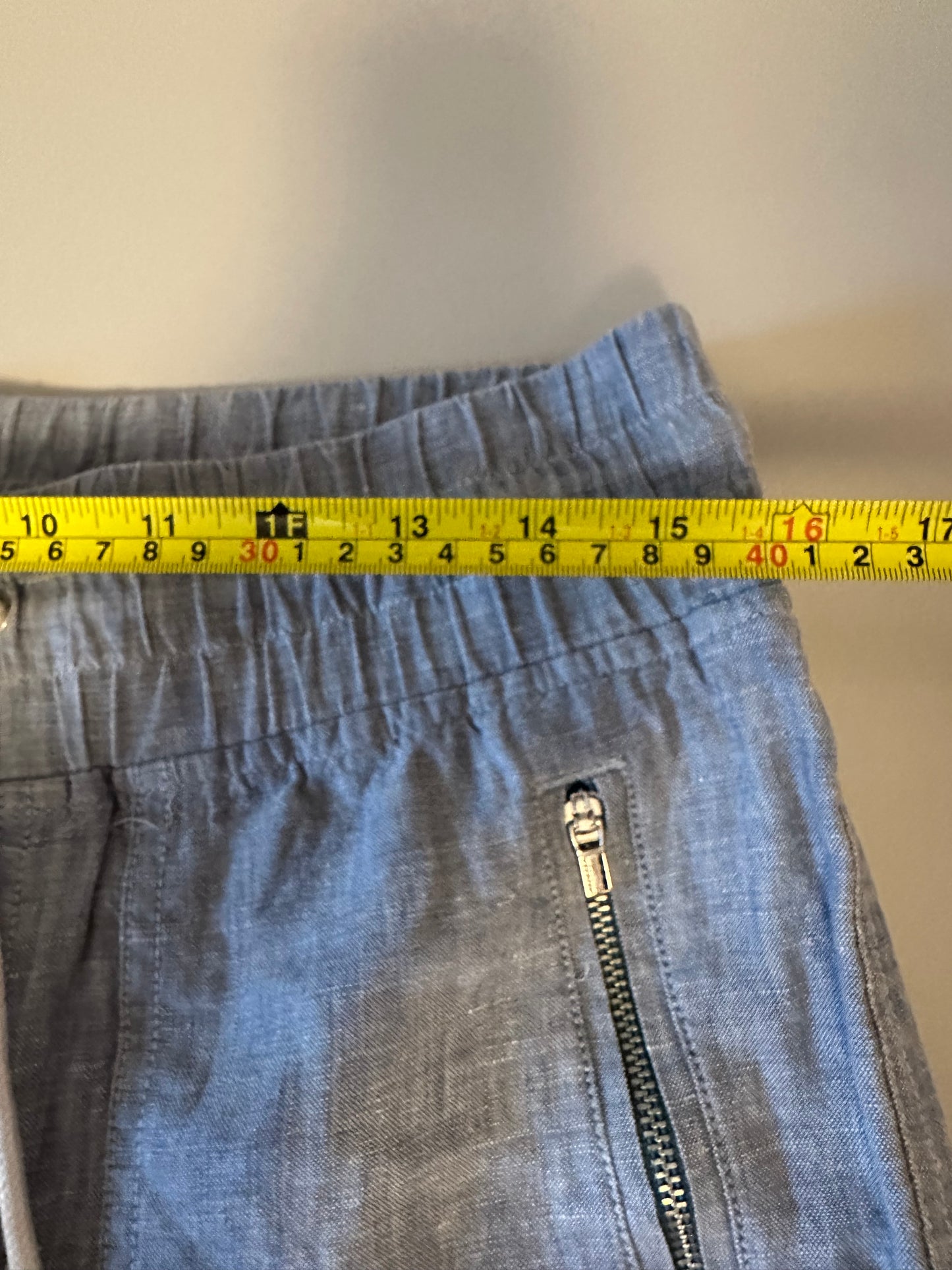 Athleta Cabo Blue Linen Jogger Pants | Size 6