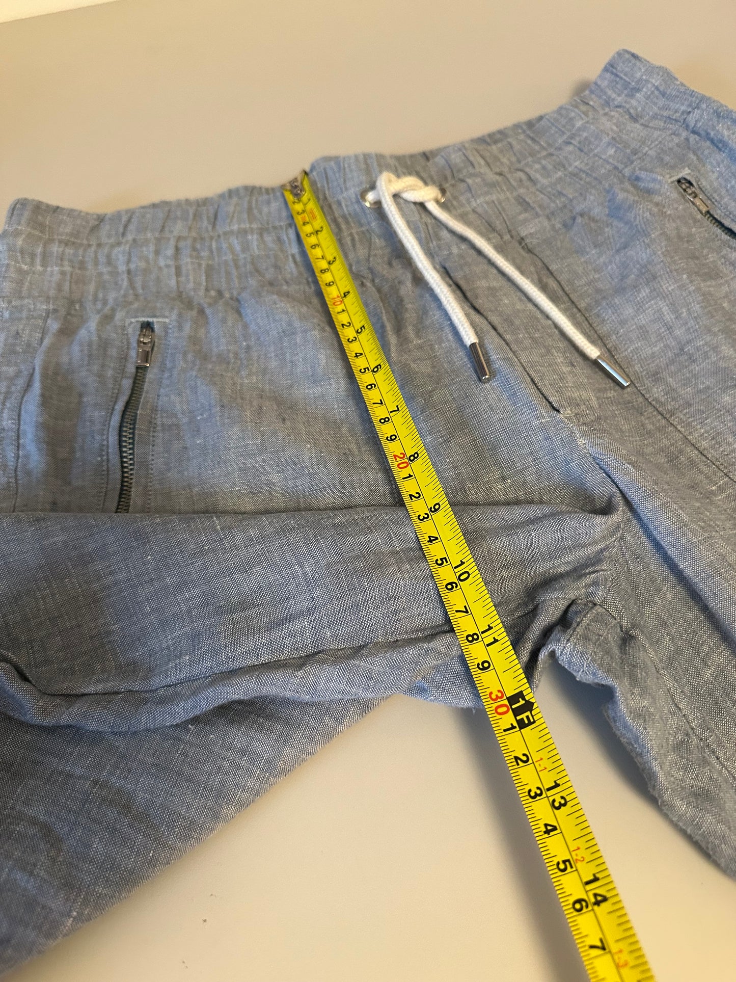 Athleta Cabo Blue Linen Jogger Pants | Size 6