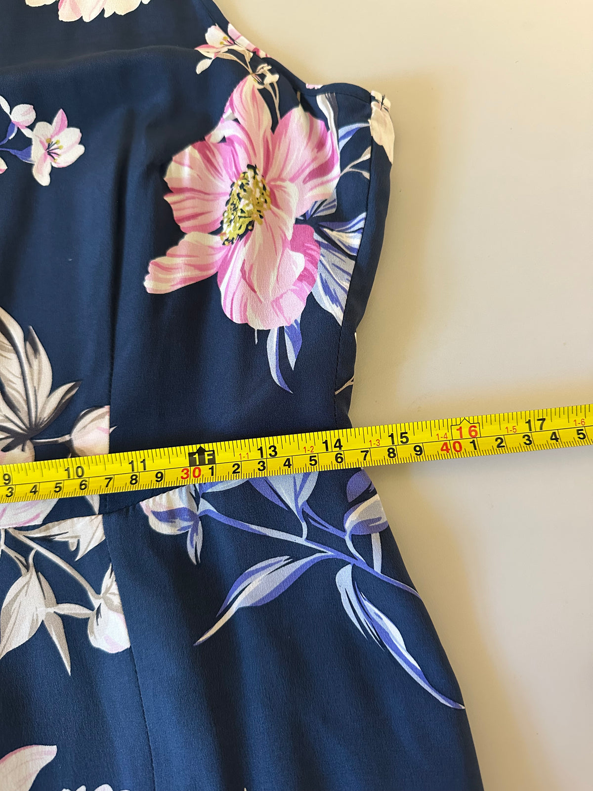 Yumi Kim Navy Blue Floral 100% Silk Maxi Dress | Size Medium