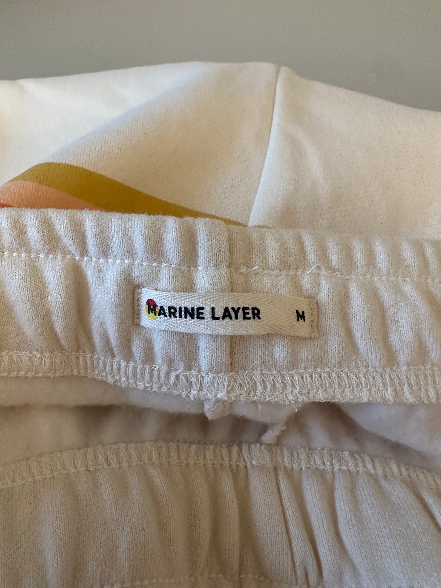 Marine Layer Cloud 9 Sweatpants in Antique White Stripe | Size Medium
