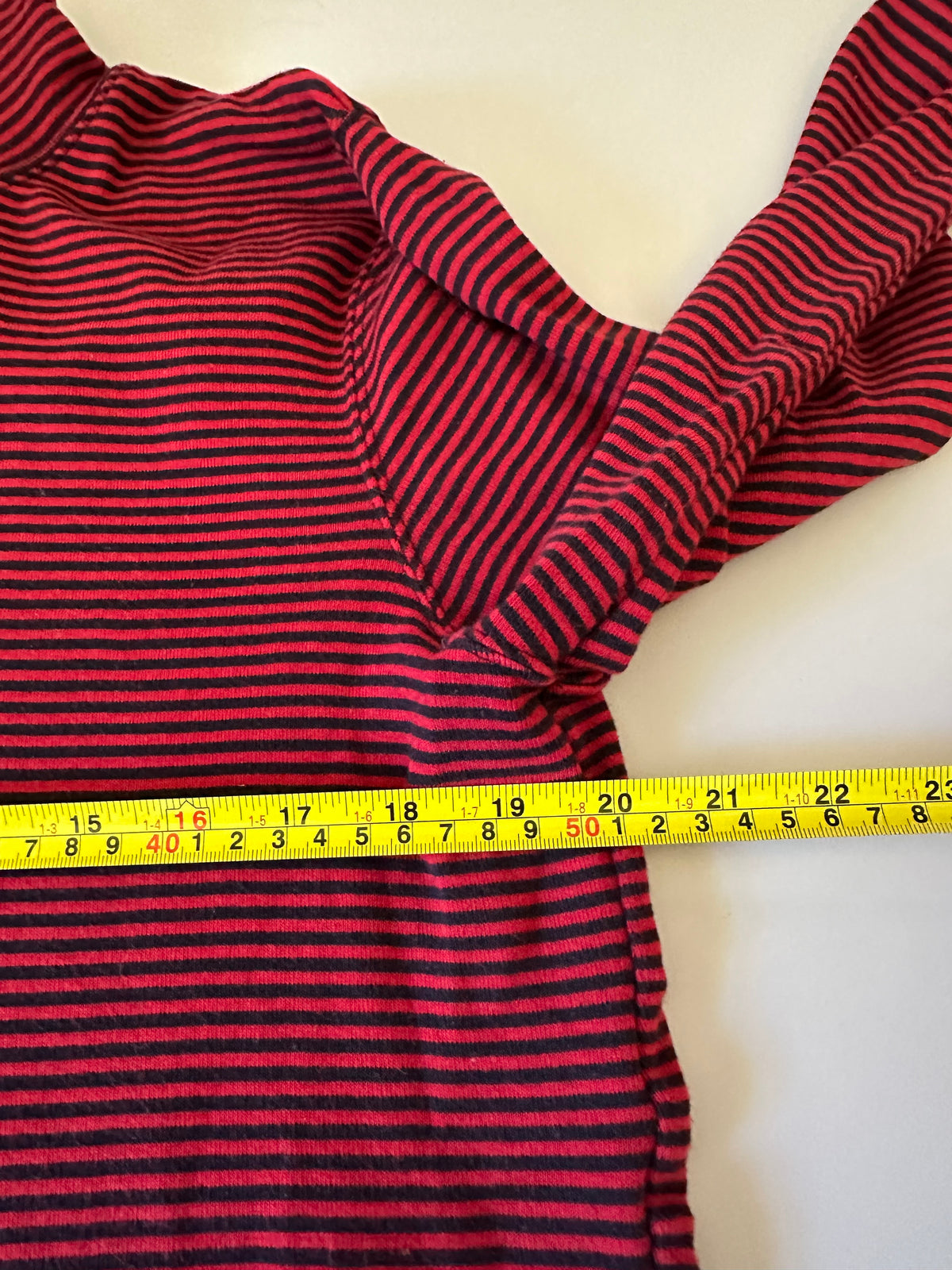Jones New York Sport Red and Black Striped Cotton Turtleneck | Size XL