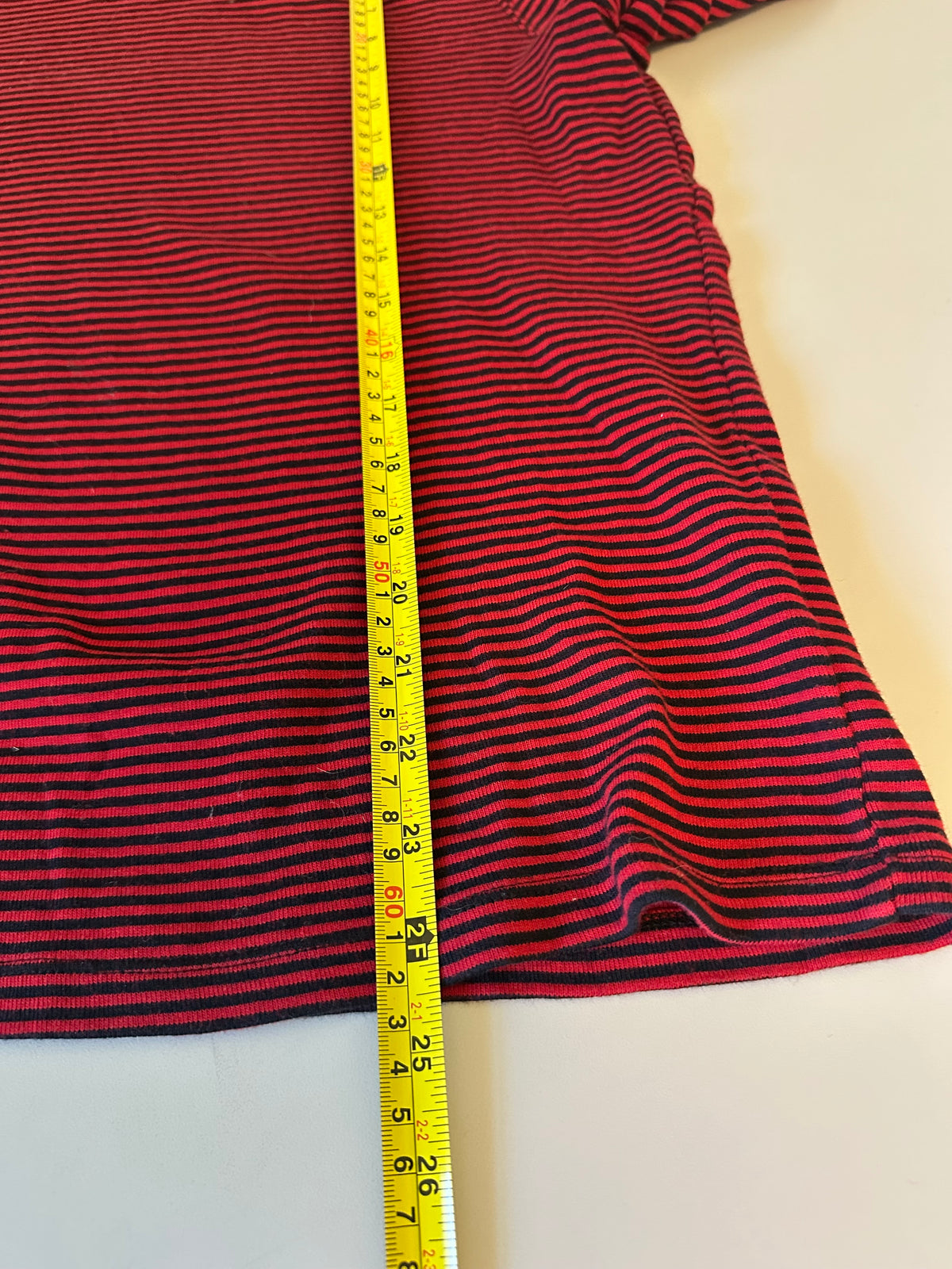 Jones New York Sport Red and Black Striped Cotton Turtleneck | Size XL