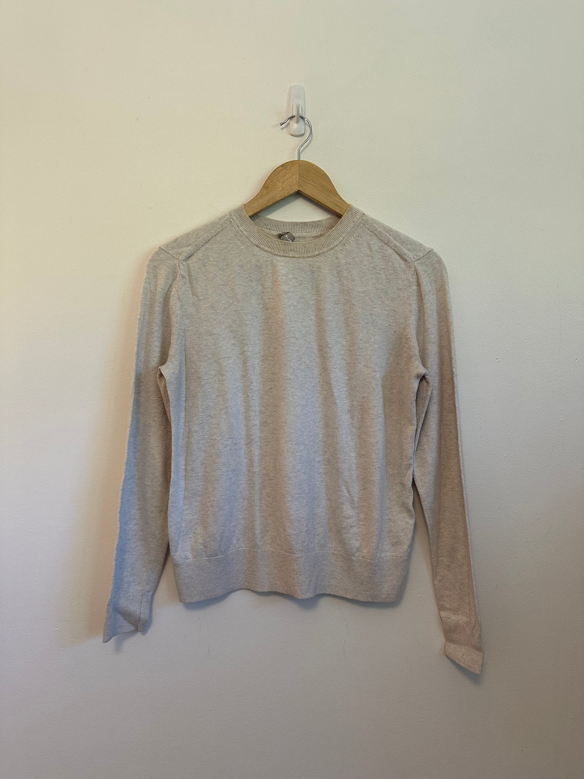 Everlane Oatmeal Heather 100% Organic Cotton Crew Neck Sweater | Size Small