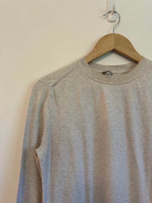 Everlane Oatmeal Heather 100% Organic Cotton Crew Neck Sweater | Size Small