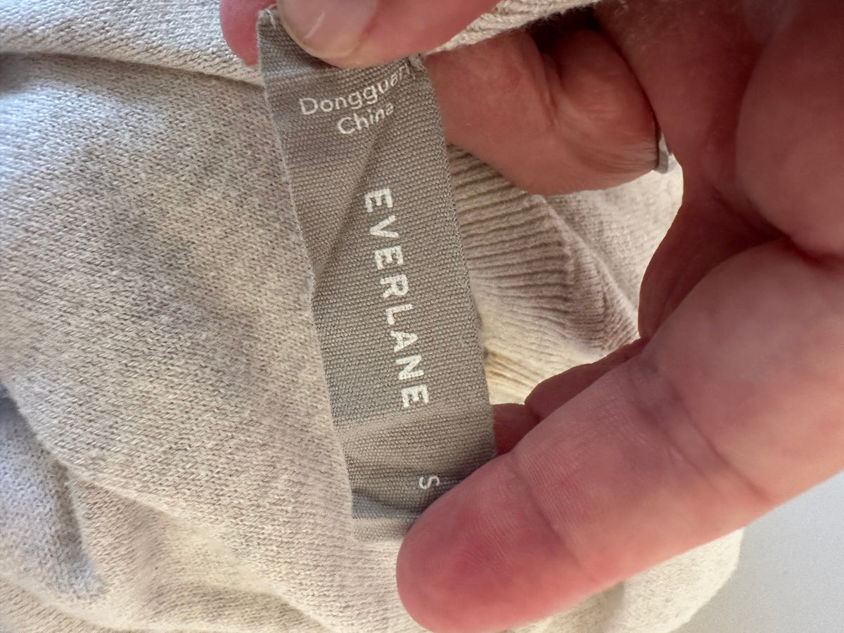 Everlane Oatmeal Heather 100% Organic Cotton Crew Neck Sweater | Size Small
