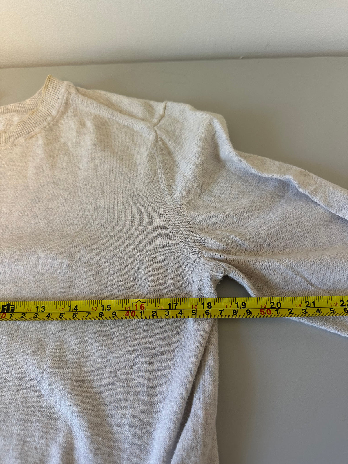 Everlane Oatmeal Heather 100% Organic Cotton Crew Neck Sweater | Size Small