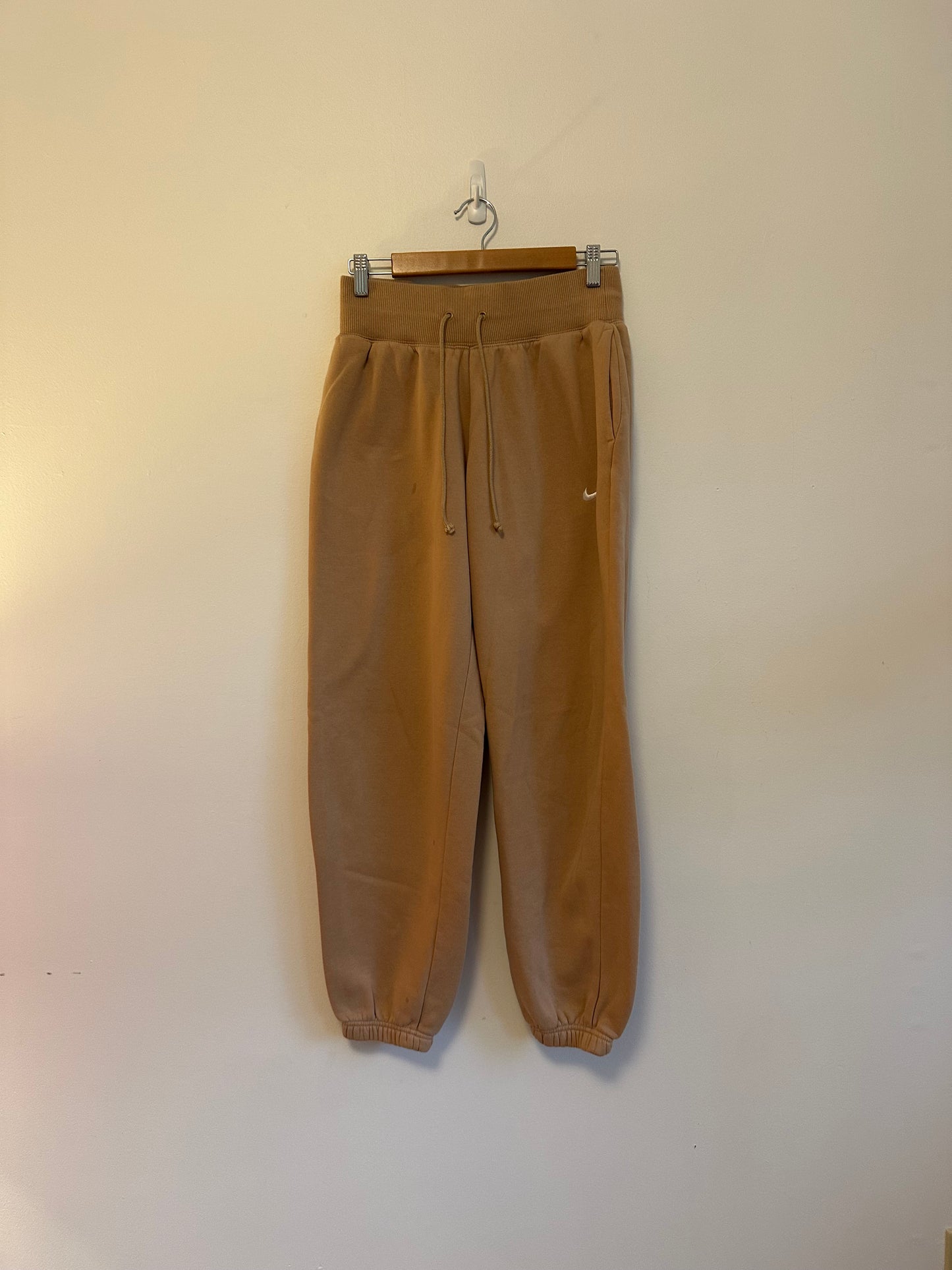 Nike Phoenix Fleece High Rise Tan Brown Oversized Jogger Sweatpants | Size XS