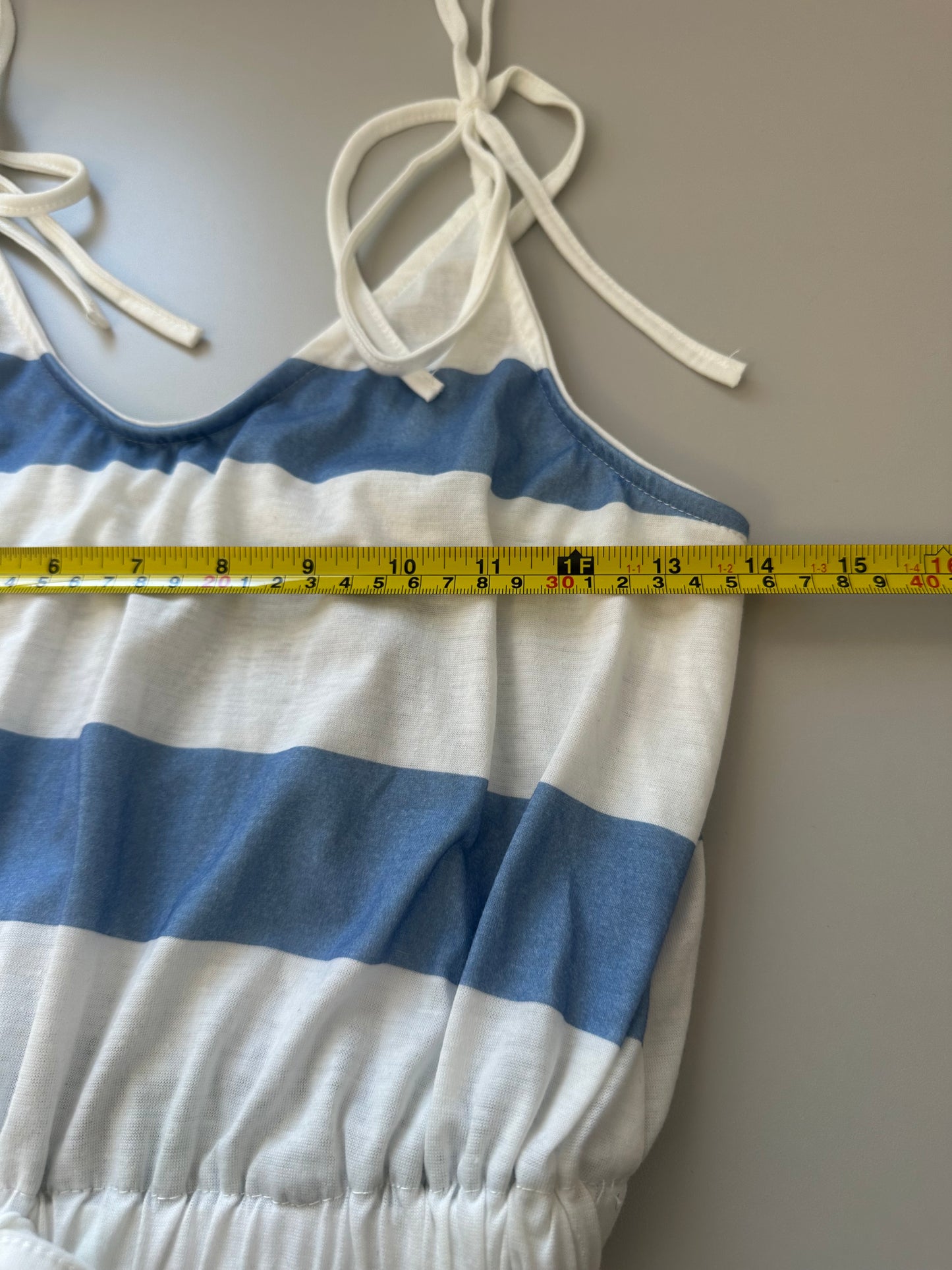 Unbranded Blue and White Stripe Mini Beach Dress | Size Small