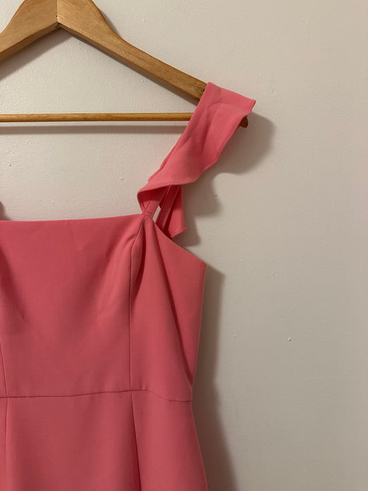 French Connection Whisper Ruffle Strap mini dress in Cerise Pink | Size 4